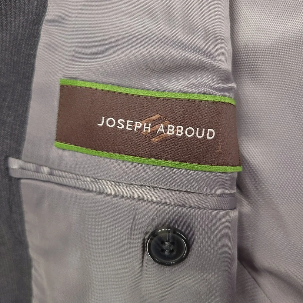 Joseph Abboud Ermenegildo Zegna Cloth Gray Striped Blazer‎ Men's Suit Jacket